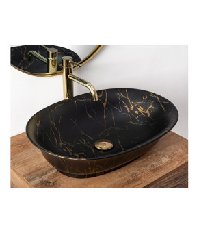 Умивальник Rea Roma 56x40 black marble mat (REA-U5609)