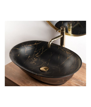 Умивальник Rea Roma 56x40 black marble mat (REA-U5609)