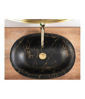 Умивальник Rea Roma 56x40 black marble mat (REA-U5609)