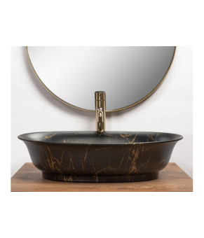 Умивальник Rea Roma 56x40 black marble mat (REA-U5609)