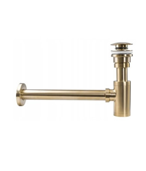 Сифон для умивальника Rea, із пробкою click-clack, brushed gold (REA-A8586)