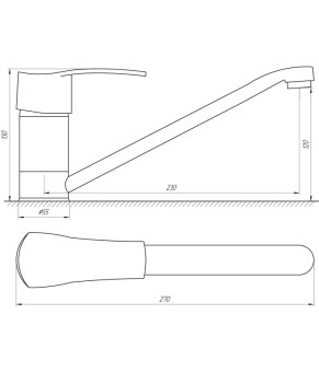 Змішувач для кухні Globus Lux SEVA GLSV-0103