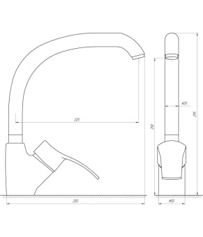 Змішувач для кухні Globus Lux QUEENSLAND GLQU-203S-BIG