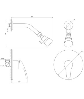 Змішувач для душу Globus Lux SOLLY GLSO-0105S