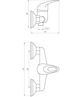 Змішувач для душу EcoMix ELIT EM-105