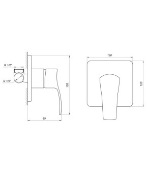 Змішувач для душу Globus Lux QUEENSLAND GLQU-0105S