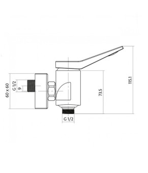 Змішувач для душу Cersanit CROMO CN S951-036