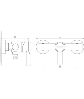Змішувач для душу Globus Lux WIEN SBT2-105