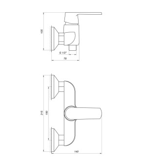 Змішувач для душу Globus Lux Laguna GLA-0105