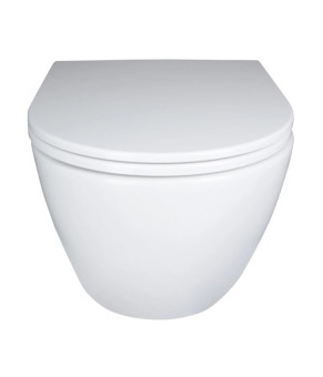Комплект: Qtap Robin Ultra Quiet унітаз підвісний QT1333046EUQW + Nest комплект інсталяції 4в1 (кругла клавіша Satin) QT0133M425 + QT0111M11111SAT