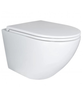 Комплект: Qtap Robin Ultra Quiet унітаз підвісний QT1333046EUQW + Nest комплект інсталяції 4в1 (лінійна клавіша White) QT0133M425 + QT0111M08V1384W