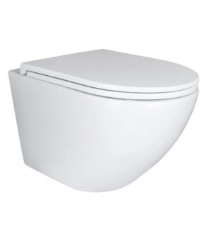Комплект: Qtap Robin Ultra Quiet унітаз підвісний QT1333046EUQW + Nest комплект інсталяції 4в1 (квадратна клавіша Chrome) QT0133M425 + QT0111M06028CRM