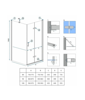 Душова кабіна Rea MOLIER CHROME 80x90 REA-K8534 + REA-K8539