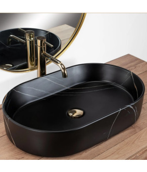 Умивальник Rea Nadia 61x38,5 black stone matt (REA-U8565)