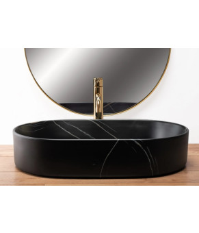 Умивальник Rea Nadia 61x38,5 black stone matt (REA-U8565)