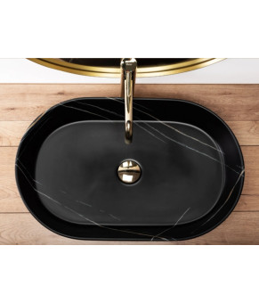 Умивальник Rea Nadia 61x38,5 black stone matt (REA-U8565)
