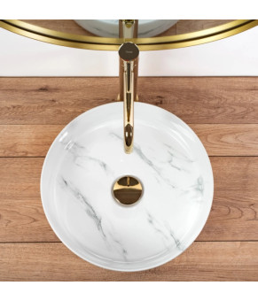 Умивальник Rea Sami 35,5x35,5 nature marble (REA-U6606)
