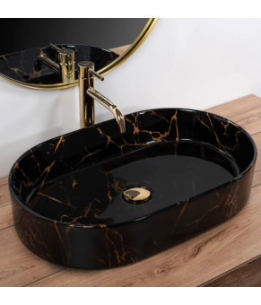 Умивальник Rea Nadia 61x38,5 black marble shiny (REA-U0539)