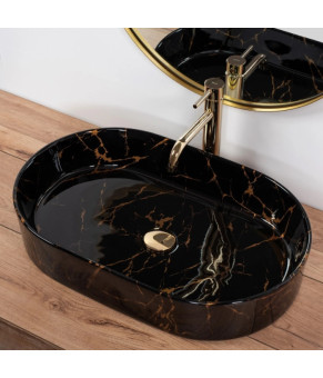 Умивальник Rea Nadia 61x38,5 black marble shiny (REA-U0539)