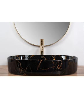 Умивальник Rea Nadia 61x38,5 black marble shiny (REA-U0539)