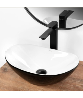 Умивальник Rea Royal 48x30,5 mini black/white (REA-U0538)