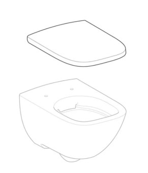 Унітаз підвісний Geberit Modo Rimfree в комплекті з кришкою, воронкоподібний, закрита форма, білий (502.827.00.1)