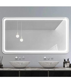 Зеркало DUSEL LED DE-M0065D Silver 80смх65см сенсорне включення + + підігрів+ годинник/темп 606510