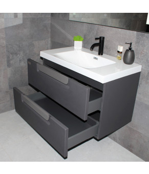Тумба с раковиной REXON Salendo RX137SG/080 Silk Grey Уценка