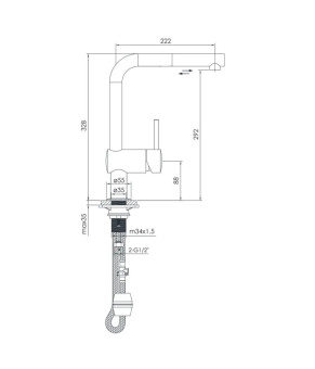 Смеситель для кухни IMPRESE INTERLINE PIVOT LT f03408502LT