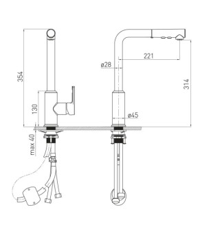 Смеситель для кухни VOLLE BRAVO M 1550.110201