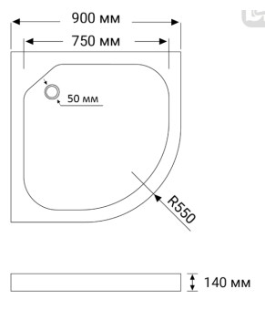 Душевая кабина RJ BLACK TULIP 90*90*194см 90ВRZ081Linia