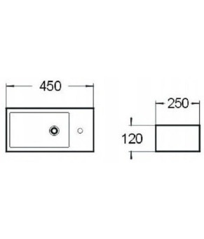 Умивальник MEXEN INEZ 450x250x120мм лівосторонній MEX-21434500L