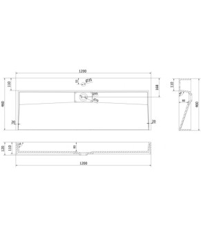 Умивальник MEXEN AVA 120 BLACK MATT MEX-23011271
