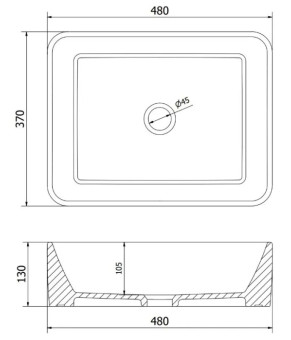 Умивальник MEXEN CATIA BLACK MATT MEX-21314885