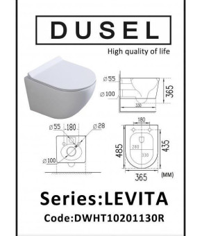 Инсталляция GROHE Rapid SL 38772001+ Унитаз подвесной DUSEL LEVITA + Сидение + Панель смыва Grohe