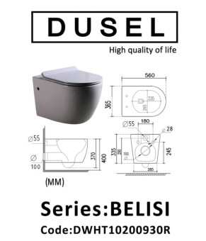 Инсталляция GROHE Rapid SL 38772001+ Унитаз подвесной DUSEL BELISI + Сидение + Панель смыва Grohe (dusel-547)