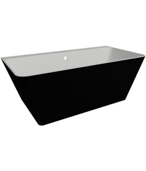Ванна пристінна матова Amidicon Atlant 170х85 чорна з литого каменю ATLANT_PRYST_170_BLACK_MAT