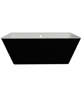 Ванна пристінна глянцева Amidicon Atlant 170х85 чорна з литого каменю ATLANT_PRYST_170_BLACK_HL