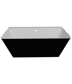 Ванна пристінна глянцева Amidicon Atlant 170х85 чорна з литого каменю ATLANT_PRYST_170_BLACK_HL