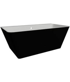 Ванна пристінна глянцева Amidicon Atlant 170х85 чорна з литого каменю ATLANT_PRYST_170_BLACK_HL