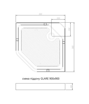 Душевой бокс DUSEL GLARE Satin 90x90x210 стекло прозрачное, профиль сатин 559001