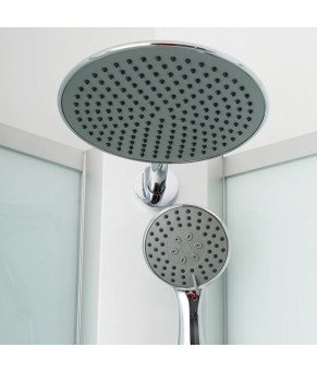 Душевой бокс DUSEL GLARE Satin 90x90x210 стекло прозрачное, профиль сатин 559001