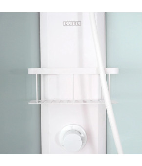 Душевой бокс DUSEL GLARE White Matt 90x90x210 стекло прозрачное, профиль белый, без крыши 559003
