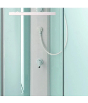 Душевой бокс DUSEL AVENUE White Matt 95x95x210 стекло прозрачное, профиль белый 558003