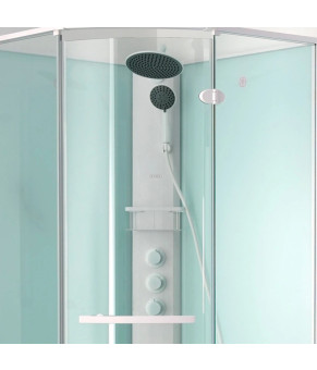Душевой бокс DUSEL AVENUE White Matt 95x95x210 стекло прозрачное, профиль белый 558003