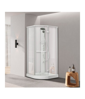 Душевой бокс DUSEL AVENUE White Matt 95x95x210 стекло прозрачное, профиль белый 558003