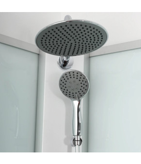 Душевой бокс DUSEL HIKE Satin 90x90x210 стекло прозрачное, профиль сатин 551002