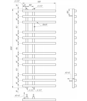 Сушка для рушників Genesis Aqua Carisma Електричний 120x53x3 GA-97006