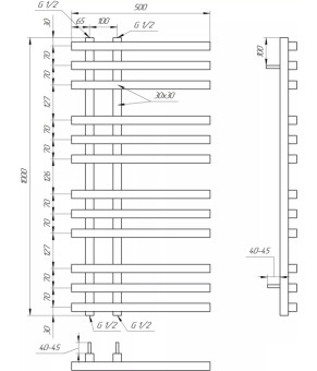 Сушка для рушників Genesis Aqua Carisma Електричний 100x53x3 GA-97005