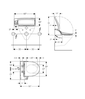 Крышка биде GEBERIT AQUACLEAN 5000